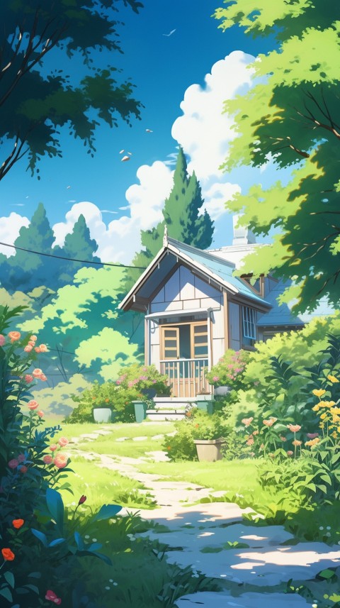 Anime Village House Nature Landscape Aesthetic (137)
