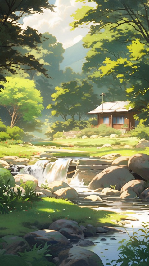 Anime Village House Nature Landscape Aesthetic (120)