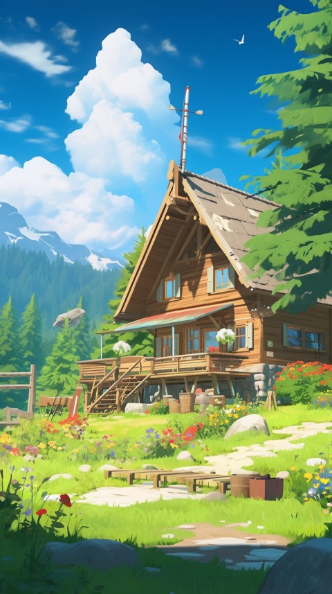 Anime Village House Nature Landscape Aesthetic (151)