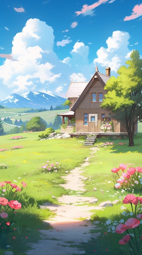 Anime Village House Nature Landscape Aesthetic (163)