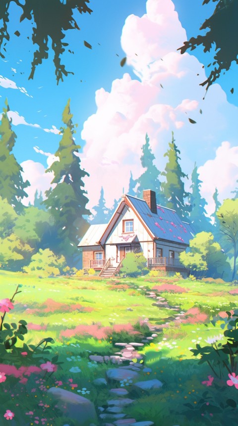 Anime Village House Nature Landscape Aesthetic (168)