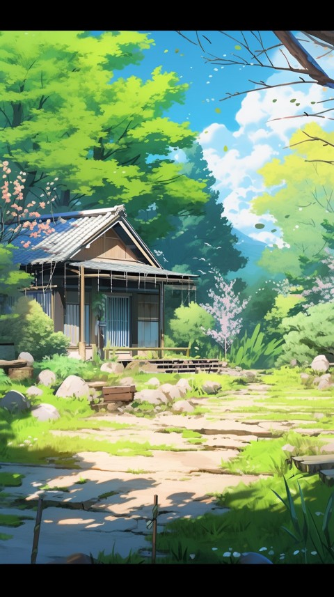 Anime Village House Nature Landscape Aesthetic (171)