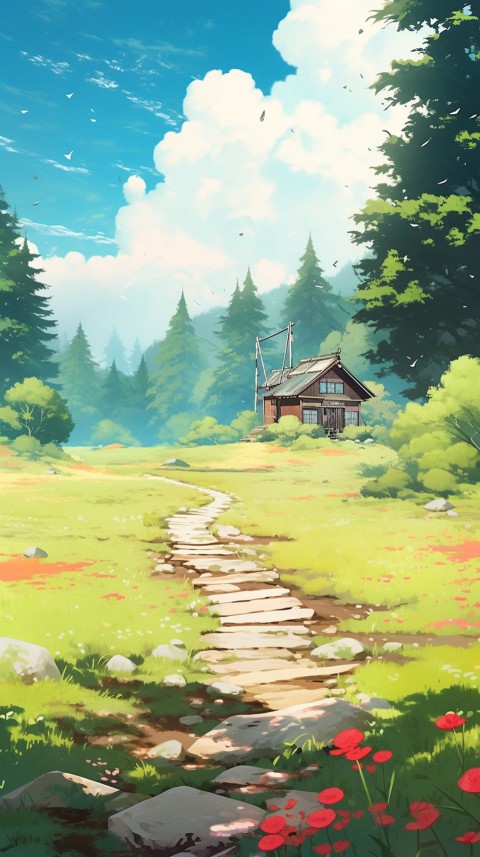 Anime Village House Nature Landscape Aesthetic (188)