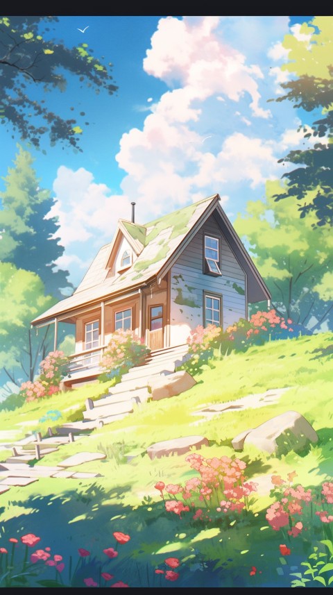 Anime Village House Nature Landscape Aesthetic (174)