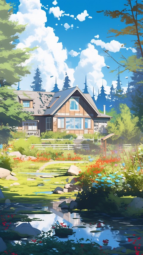 Anime Village House Nature Landscape Aesthetic (177)