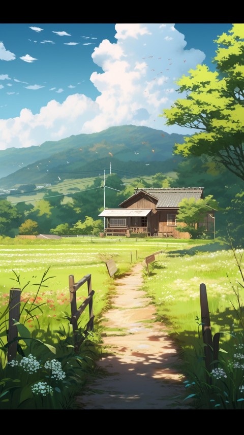 Anime Village House Nature Landscape Aesthetic (216)