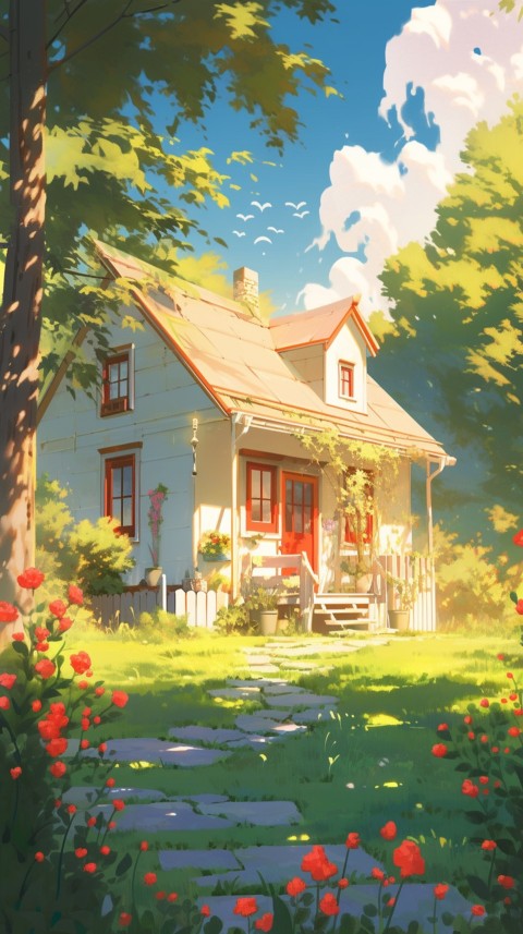 Anime Village House Nature Landscape Aesthetic (213)