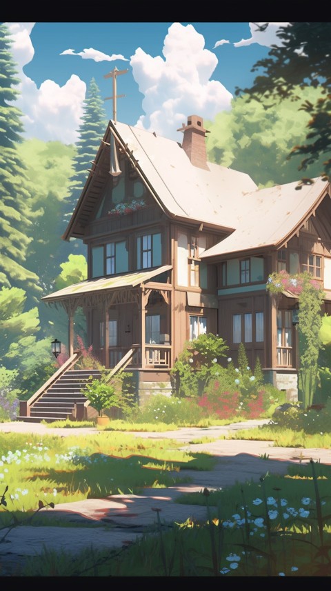 Anime Village House Nature Landscape Aesthetic (239)