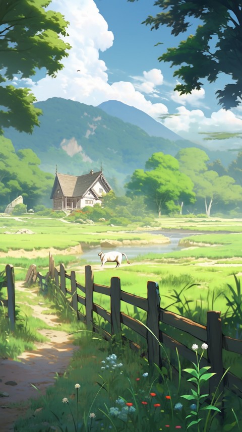 Anime Village House Nature Landscape Aesthetic (211)