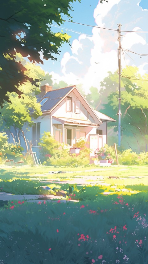 Anime Village House Nature Landscape Aesthetic (243)
