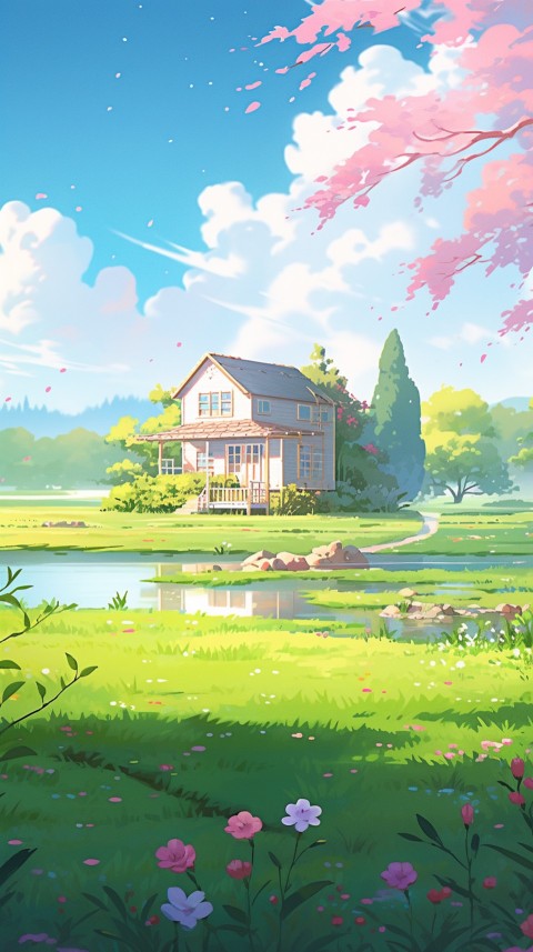Anime Village House Nature Landscape Aesthetic (221)