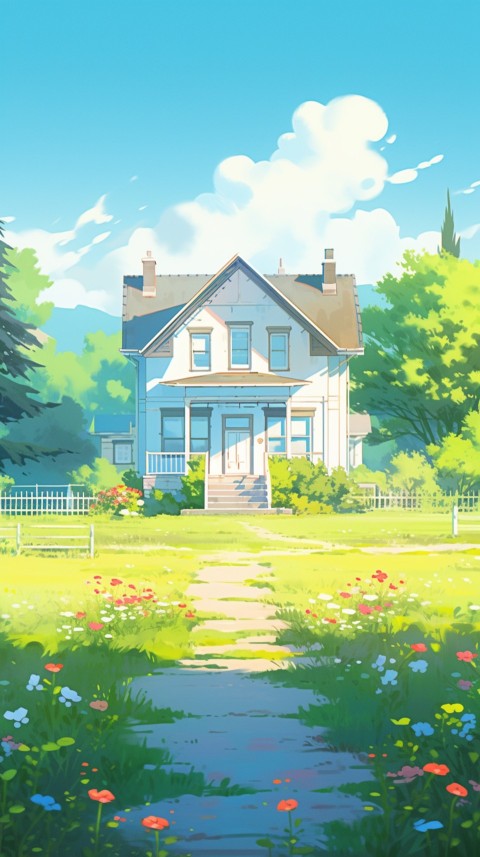 Anime Village House Nature Landscape Aesthetic (226)