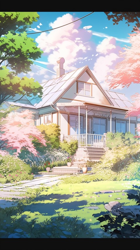 Anime Village House Nature Landscape Aesthetic (247)