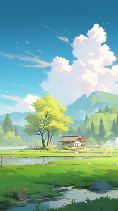 Anime Village House Nature Landscape Aesthetic (264)