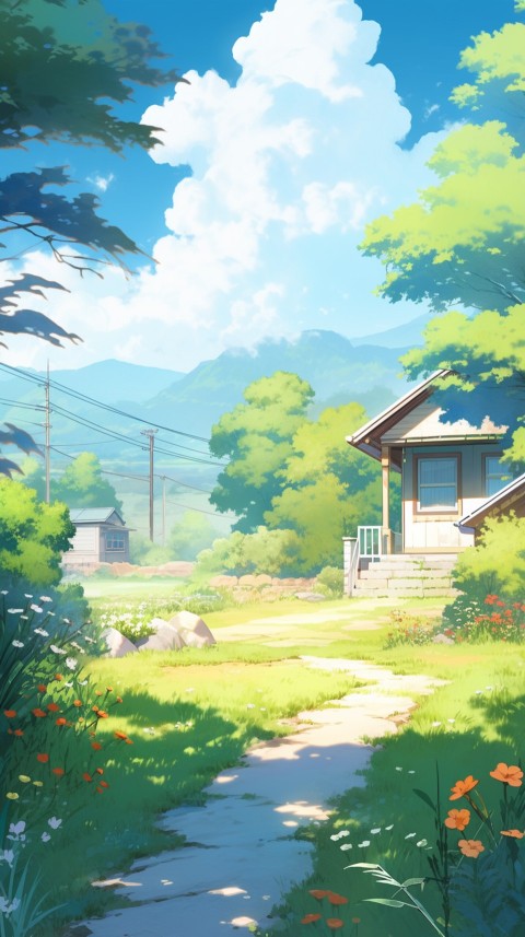 Anime Village House Nature Landscape Aesthetic (268)