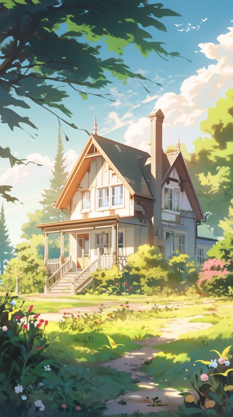 Anime Village House Nature Landscape Aesthetic (263)