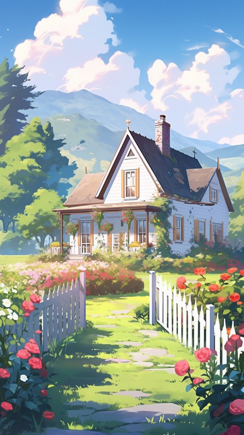 Anime Village House Nature Landscape Aesthetic (288)