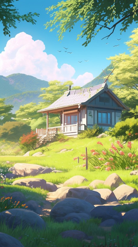 Anime Village House Nature Landscape Aesthetic (275)