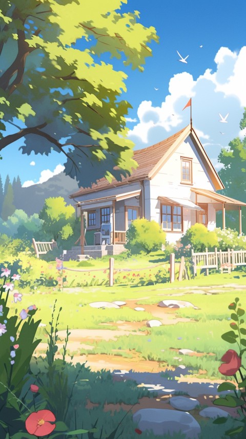 Anime Village House Nature Landscape Aesthetic (254)