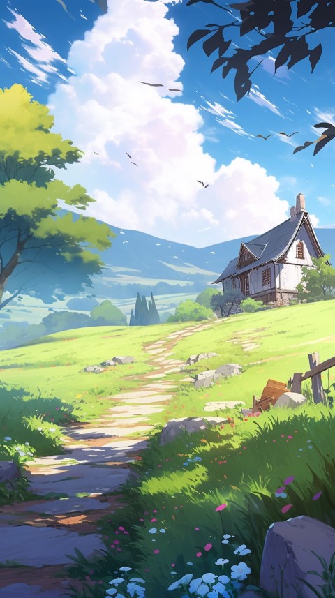 Anime Village House Nature Landscape Aesthetic (309)