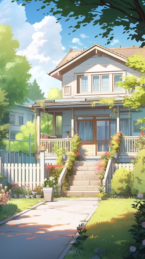 Anime Village House Nature Landscape Aesthetic (314)