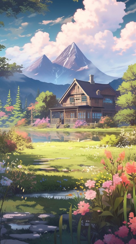 Anime Village House Nature Landscape Aesthetic (306)