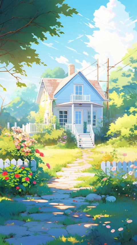 Anime Village House Nature Landscape Aesthetic (320)