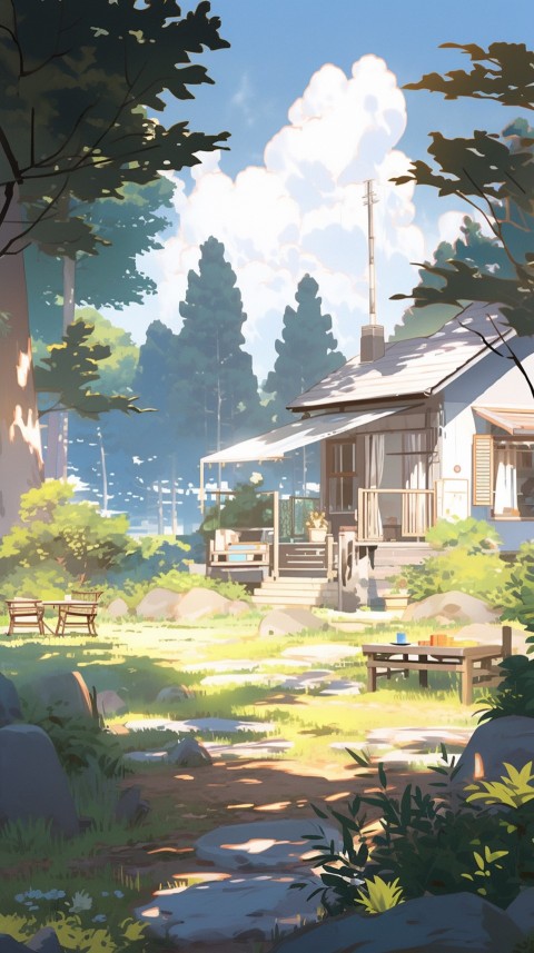 Anime Village House Nature Landscape Aesthetic (375)