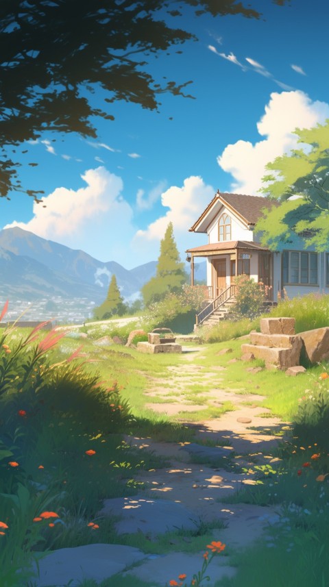 Anime Village House Nature Landscape Aesthetic (371)