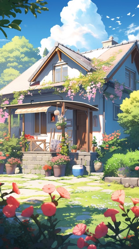 Anime Village House Nature Landscape Aesthetic (394)