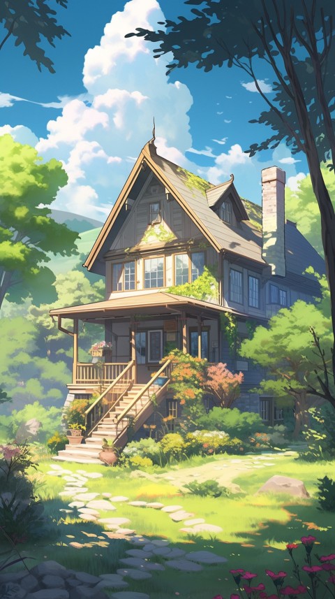Anime Village House Nature Landscape Aesthetic (367)