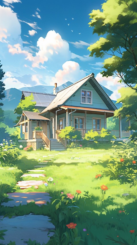 Anime Village House Nature Landscape Aesthetic (398)