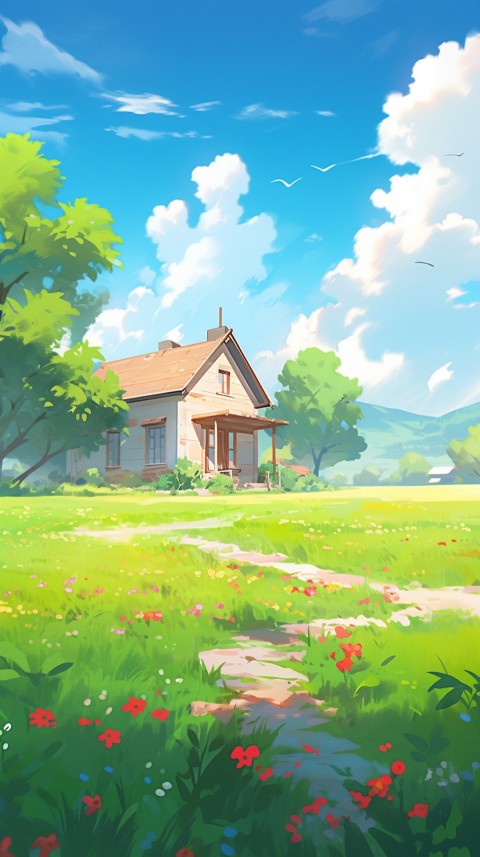 Anime Village House Nature Landscape Aesthetic (366)