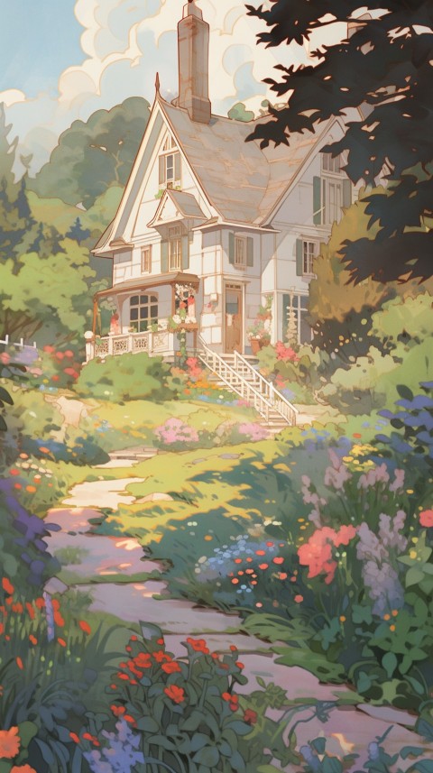 Anime Village House Nature Landscape Aesthetic (357)