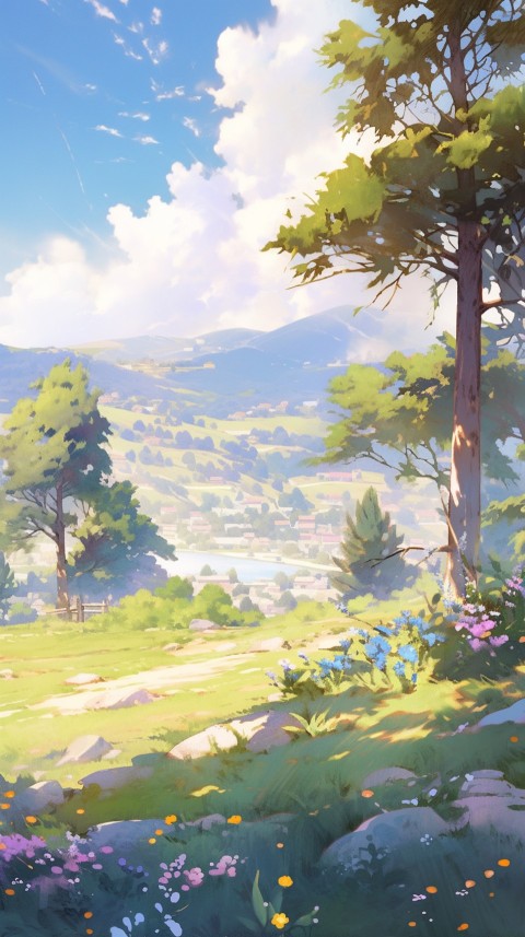 Anime Village House Nature Landscape Aesthetic (378)