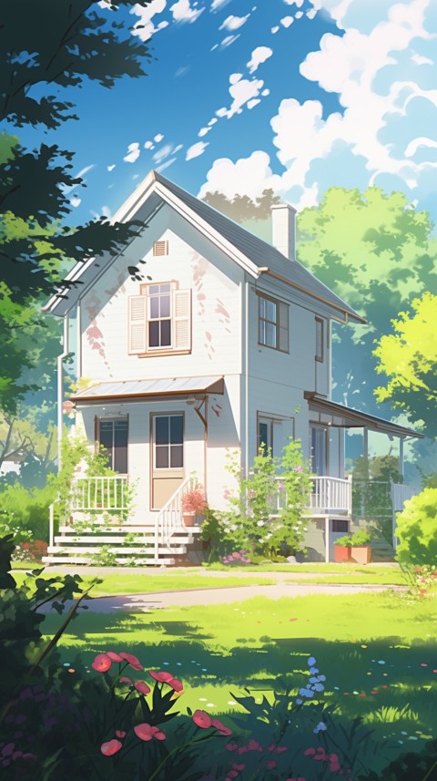 Anime Village House Nature Landscape Aesthetic (427)