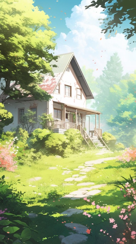 Anime Village House Nature Landscape Aesthetic (435)