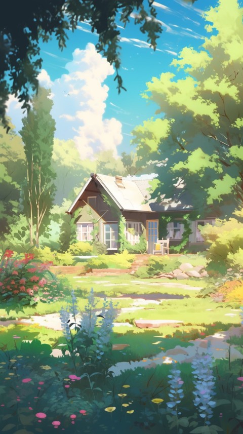 Anime Village House Nature Landscape Aesthetic (415)