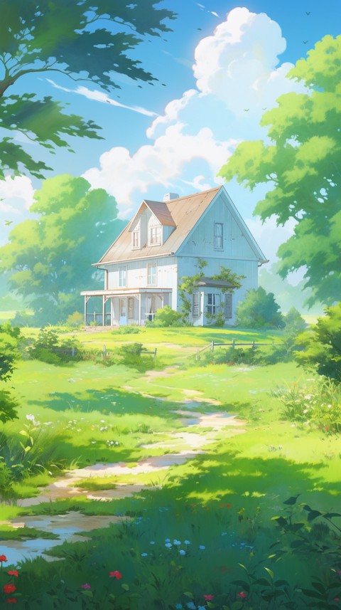 Anime Village House Nature Landscape Aesthetic (450)