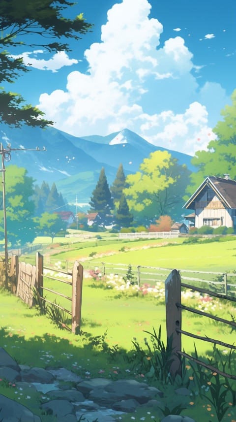 Anime Village House Nature Landscape Aesthetic (401)