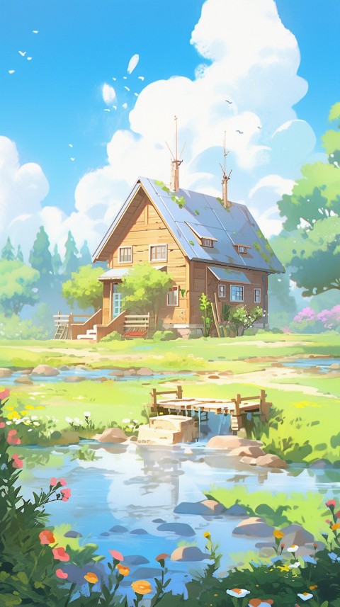 Anime Village House Nature Landscape Aesthetic (436)