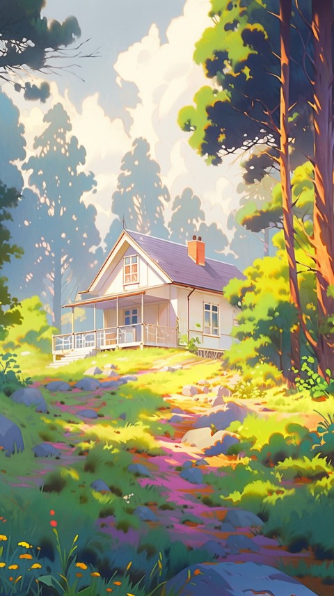 Anime Village House Nature Landscape Aesthetic (414)