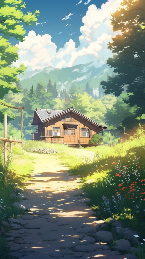 Anime Village House Nature Landscape Aesthetic (410)