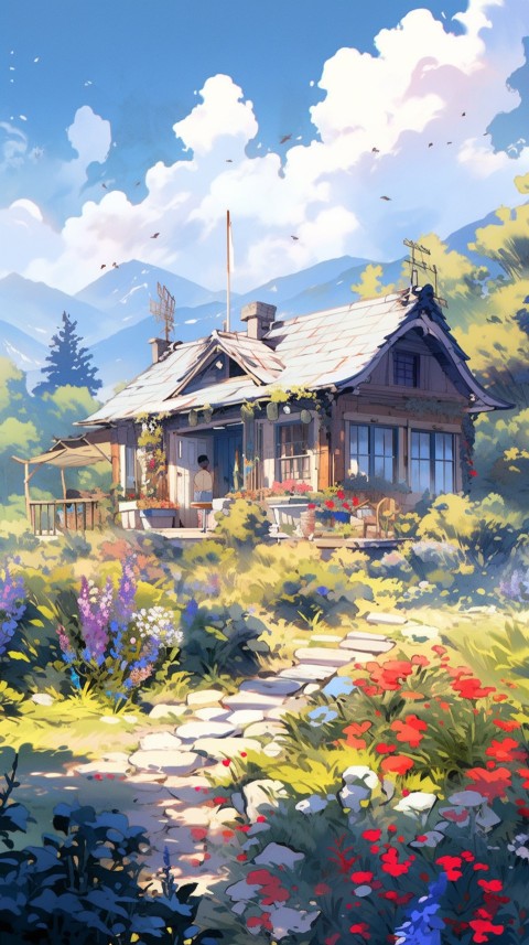 Anime Village House Nature Landscape Aesthetic (405)