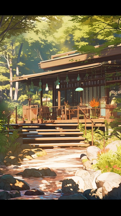 Anime Village House Nature Landscape Aesthetic (420)