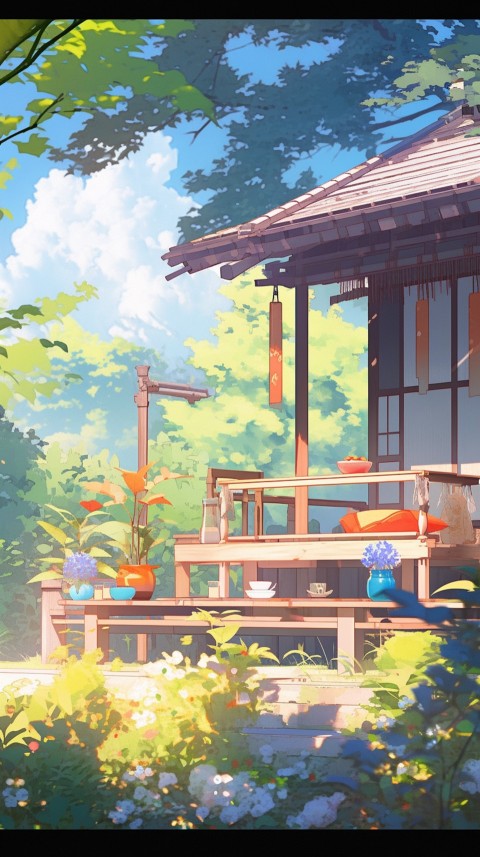 Anime Village House Nature Landscape Aesthetic (412)