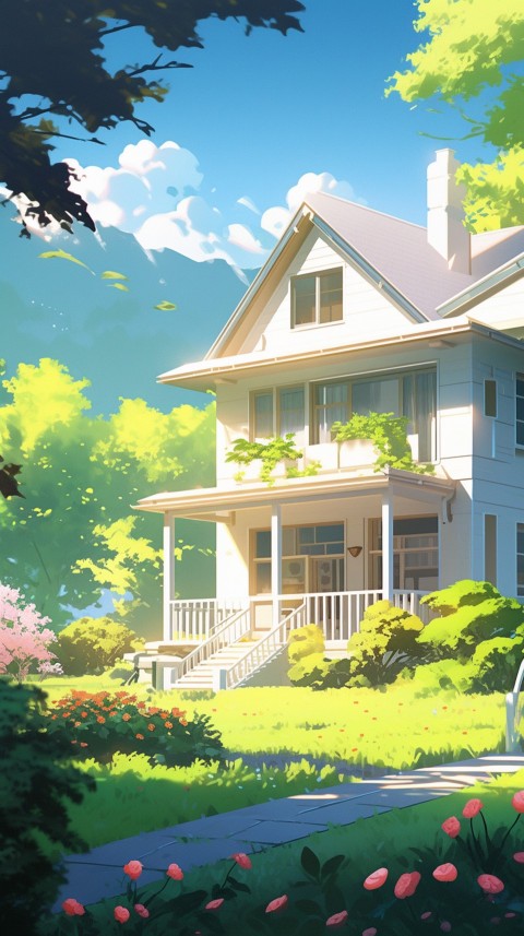 Anime Village House Nature Landscape Aesthetic (416)