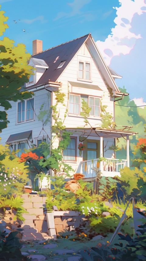 Anime Village House Nature Landscape Aesthetic (411)