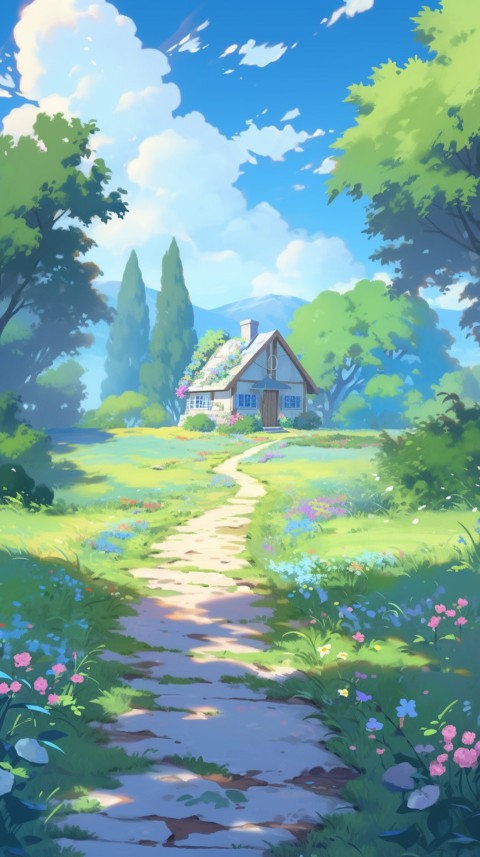 Anime Village House Nature Landscape Aesthetic (497)