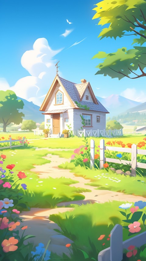 Anime Village House Nature Landscape Aesthetic (485)